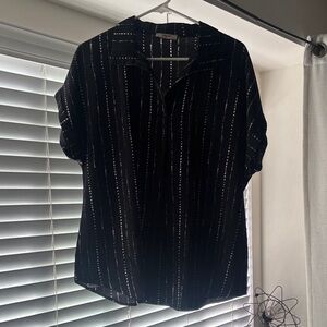 Chic Black Striped Button Down Shirt